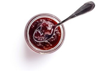 Sticker - A jar of jam with a spoon, perfect for food blogs or recipe websites