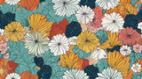 Fototapeta  -  Abstract floral background elements for design.  AI generated image. AI generated image