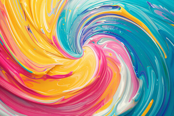 Wall Mural - colorful swirls of paint in the style of digital art, illustration painting with a colorful backgrou