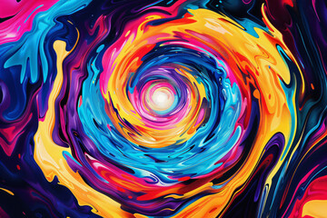 Wall Mural - colorful swirls of paint in the style of digital art, illustration painting with a colorful backgrou