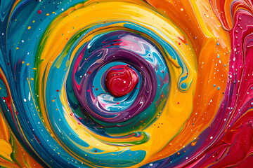 Wall Mural - colorful swirls of paint in the style of digital art, illustration painting with a colorful backgrou