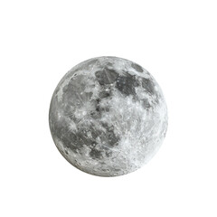 a solitary full moon hanging in a pristine transparent background completely isolated against a tran