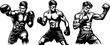 © Cris - man training boxing, fighter sport , black vector silhouette shape decorative clipart illustration