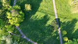 Fototapeta Miasto - Park Traugutta w Warszawie widok z góry