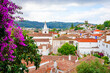 Beautiful panorama of old  town Obidos, Portugal, in summer day
