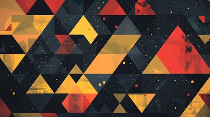 Wall Mural - gold red black abstract geometric presentation
