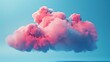 Pink cloud on blue background. Cloud sky background for your design.