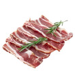 Delicious pork bacon isolated on a transparent background