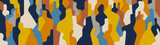 Fototapeta Młodzieżowe - crowd of people abstract silhouettes , internet communication , social issues - vector multicolored illustration background