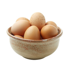 Canvas Print - Fresh eggs are displayed in a bowl against a transparent background