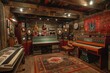 Vintage music recording studio featuring classic instruments and equipment