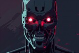 This menacing robot overlord illustration evokes themes of AI dominance and futuristic dystopias, ideal for speculative fiction or tech commentary.