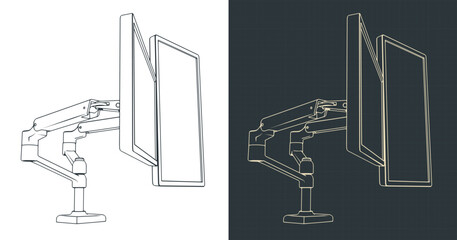 Dual monitor mount blueprints