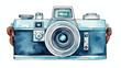 Watercolor Camera Clipart 2d flat cartoon vactor il