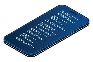 Wall Mural - isometric smartphone. simple flat isometric phone. smartphone device isometric technology. vector il