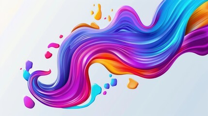 Wall Mural - Abstract modern colorful flow background. Wavy fluid shape , Art design