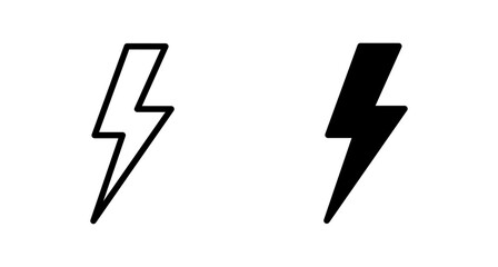 Lightning icon vector isolated on white background. Bolt icon vector. Energy and thunder electric icon