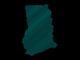 Fototapeta Przestrzenne - A sketching style of the map Ghana. An abstract image for a geographical design template. Image isolated on black background.