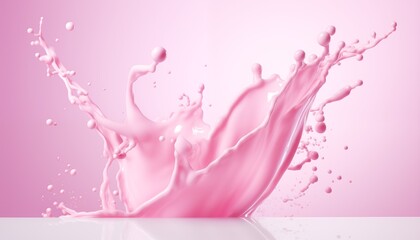 Wall Mural - pink liquid splash