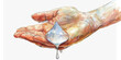 Remorse: The Hand Holding a Droplet of Water - Picture a hand holding a single droplet of water, illustrating the fleeting nature of remorse.