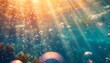 Capture stunning underwater light rays and beautiful bubbles as the background