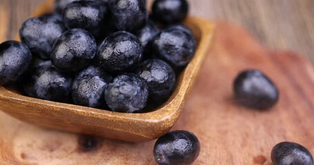 Wall Mural - fresh pure blue grapes, sweet ripe grapes on the table