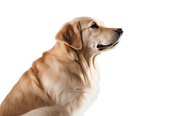 Wall Mural - white background retriever golden isolated standing gold nobody racked excellent excellence dog mamm
