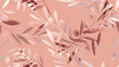 Seamless pattern, red and white olive leaf branch on red background