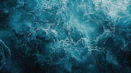 Textured abstract of turbulent ocean waves from above