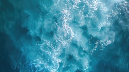  Aerial view of ocean waves creating foam patterns