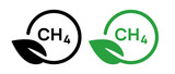 Fototapeta  - CH4 methane green bio gas natural symbol icon