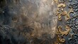 Ornate gold frame on textured, abstract, dark background