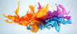 colorful watercolor ink splashes, paint 297