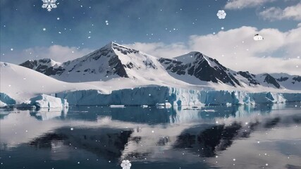 Discover the mesmerizing world of polar icebergs in a 4K loop