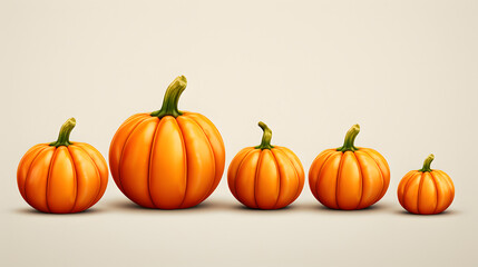 Poster - Pumpkins Autumn Icon 3d