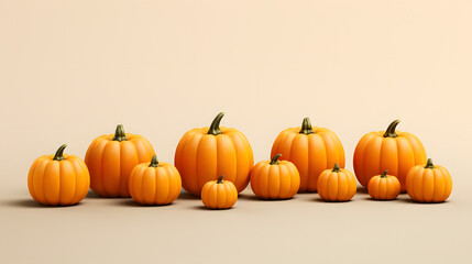 Canvas Print - Pumpkins Autumn Icon 3d