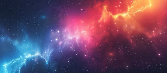 Wall Mural - vivid and vibrant galaxy filled with numerous stars and colorful nebulas glowing in the vast expanse