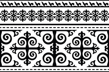 Wall Mural - Ethnic background on the theme of Kazakh national ornament, seamless pattern, vector design