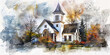 Renovation of Faith: The Restored Church and Renewed Spirit - Visualize a renovated church with a renewed spirit, illustrating the process of revitalizing faith and belief.