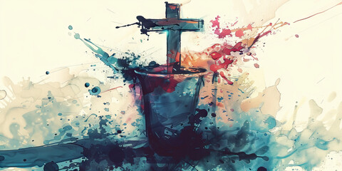 grace: the overflowing cup and cross - picture an overflowing cup with a cross, symbolizing the over