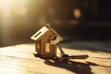 Fototapeta  - house, key, model, sunlight, background, home, real estate, property, architecture, concept, design, shadow, indoors