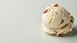 Luxurious scoop of Italian gelato mixed with crunchy nuts, showcased in a minimalist style, emphasizing the creamy texture on an isolated background