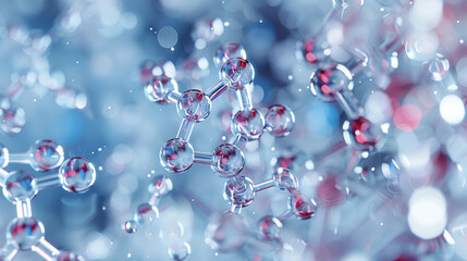 Wall Mural - : A 3D model of a molecular dynamics simulation,