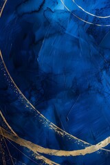 Abstract blue gold background, abstract blue texture with gold splash, blue luxury background concept illustration. Generated AI