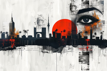 Wall Mural - Arab city urban background