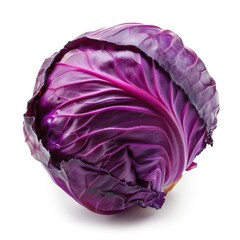 Wall Mural - Purple cabbage isolated on white background.