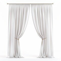 beautiful lightweight curtains isolated on white background