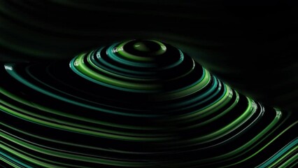 Wall Mural - 3d glowing line mountain, topographic map background, abstract animation. wave blue and green color 
