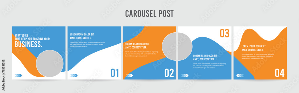 Editable Instagram Carousel Post Layout Set, Social Media Marketing ...