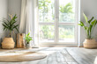 Minimalist room interiors home decor in warm tones and filled with natural light.